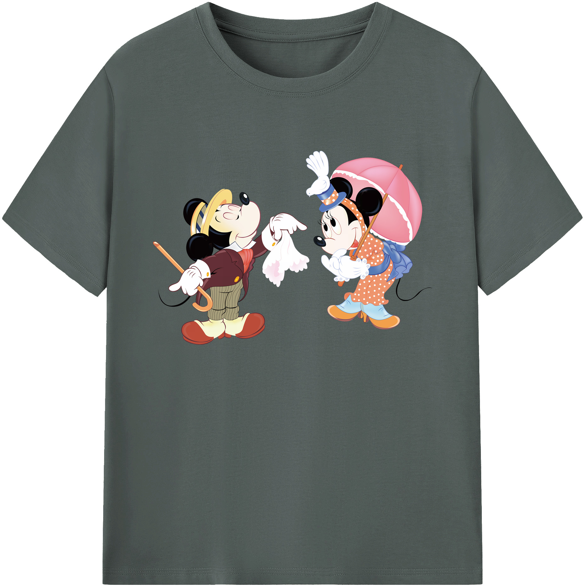 ミッキーマウス Mickey Mouse 綿100％ メンズ半袖Tシャツ｜肌触りやわらか＆通気性